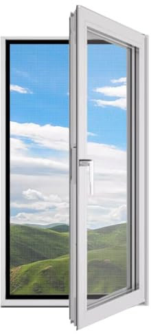 Zanzariera per Finestra ad Arco Autoadesiva,Senza Fori,Rete Traspirante Anti-Insetti 80x125cm Nero