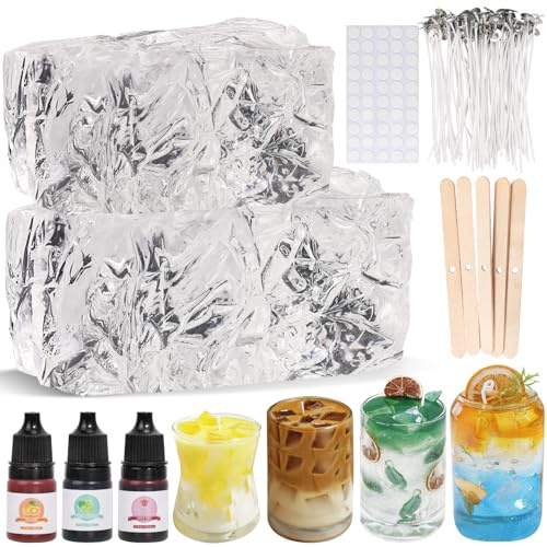 Blingfun 1.5kg Gelee-Wachs für die Kerzenherstellung – Klares Gelwachs mit hoher Transparenz, lange Brenndauer – DIY Duftkerzen, Trockenblumen, Ocean & Deko-Bastelarbeiten