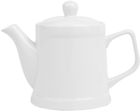 Olympia Pier Whiteware Porcelain Teapot 500ml, Pack of 2 | Heat-resistant handle ensures safe pouring, while the non-drip spout prevents messy spills on busy tables.