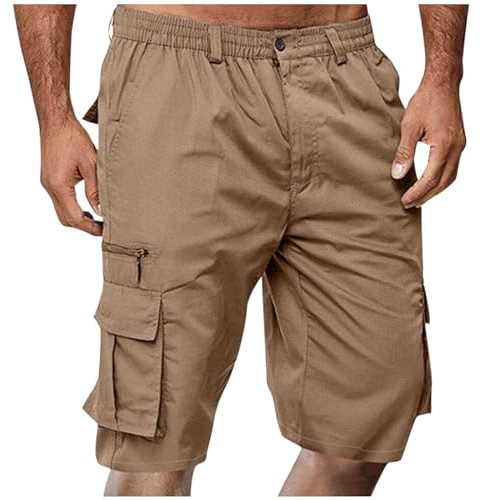 Generisch Cargo Shorts Herren Sommer Kurze Hosen Lose Sportshorts Regulär Fit Jogginghose Vintage Einfarbig Cargohose Mit Taschen Shorts Bequem Bermuda Laufshorts
