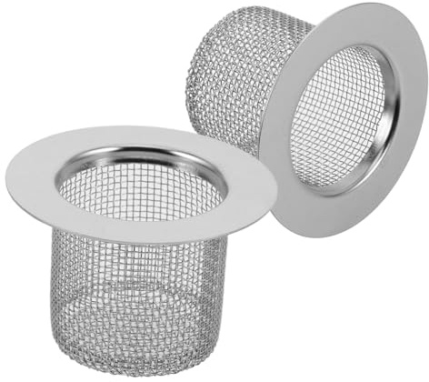 WEKADRIN Colador de desagüe para baño, acero inoxidable, colador redondo para fregadero con cesta de red, filtro de drenaje profundo de 4,00 cm, para ducha, lavabo, bañera, cocina, 2 unidades