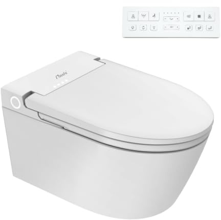Nashi EOS WC da parete giapponese, bidet da incasso, luce notturna, sedile riscaldato, acqua calda e asciugatura, WC giapponese intelligente