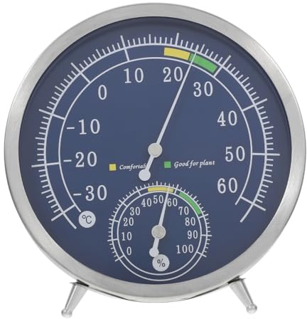 Thermomètre Hygromètre Analogique Domestique en Acier Inoxydable Haute |
