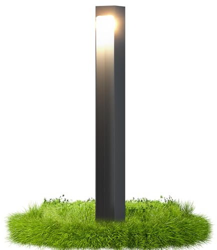 doporro Lampe Extérieure sur Pied LED 5W Gris Lampe de Chemin Jardin 60cm | 3000K Light Extérieur, Étanche IP65, 6x6x60cm, BaldersLights