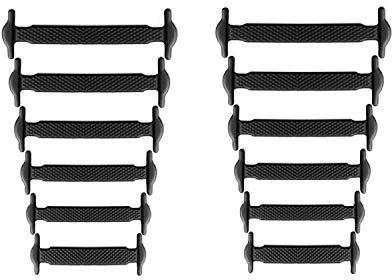 Kuyia sans Cravate Silicone Mode Lacets pour enfants et adultes imperméable facile à nettoyer élastique plat Athletic Running Chaussures de sport en dentelle, KIDS SIZE BLACK