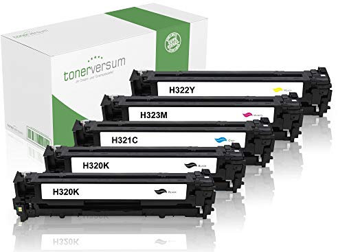 5 Toner kompatibel zu HP CE320A CE321A CE322A CE323A / 128A Schwarz Cyan Magenta Gelb für Color Laserjet Pro CP1525nw CP1525n CM1415fnw CM1415fn CM1400 CP1526nw Laserdrucker Multipack