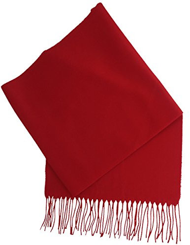Breiter Schal aus 100% Cashmink für Damen Herren 180 x 30 cm mit Fransen super weich bequem Feuer