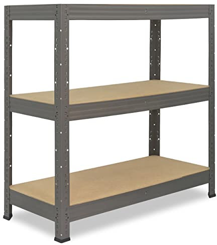 shelfplaza® 90x120x60cm PROFI Schwerlastregal grau/Metallregal mit 3 Böden à 200kg Tragkraft/Kellerregal Metall, Garagenregal, Werkstattregal oder Regal Lagerregal/Steckregal Metall