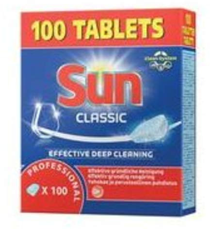Sun - Lot de 100 nettoyants - En comprimé - Pour lave-vaisselle Professional et Classic