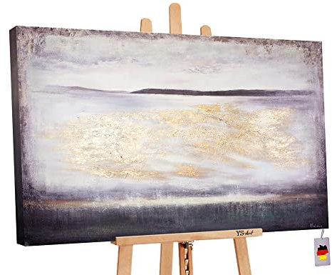 YS-Art Gemälde Handgemalt Geräumig | Acrylbilder auf Leinwand wohndecor | Bilder Acryl Abstrakt | Acrylbild groß | Gemälde modern | Abstraktes Gemälde mit Rahmen | Gemälde Wohnzimmer