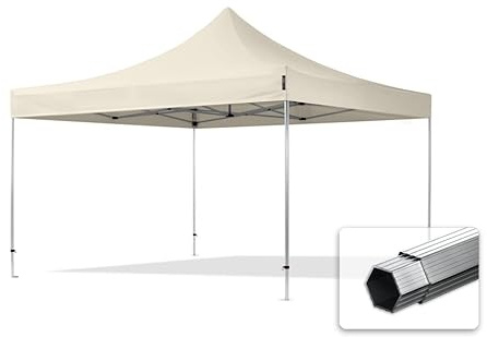 TOOLPORT Faltzelt Professional 4x4 m ohne Seitenteile Faltpavillon ALU Pavillon Partyzelt in Creme