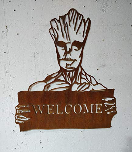 MR-Metalldesign Gartenschild Groot Welcome Edelrost