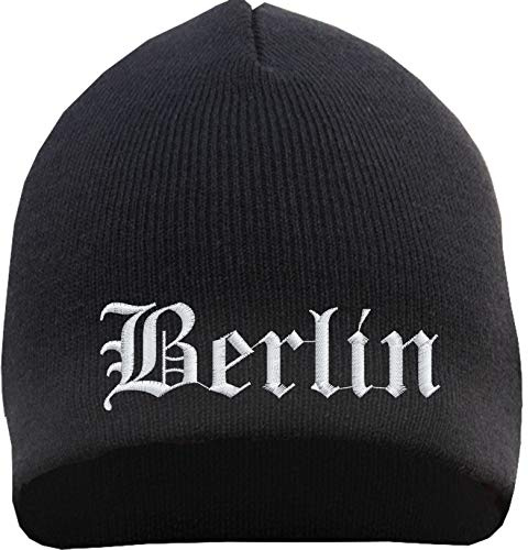 sostex Berlin Beanie Mütze - Altdeutsch - Bestickt - Strickmütze Wintermütze