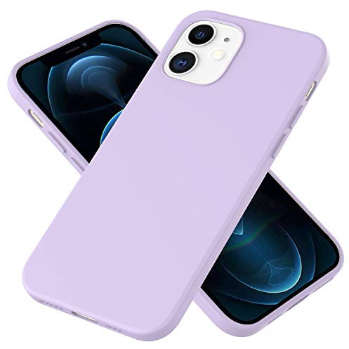 NALIA Morbido Cover in Silicone compatibile con iPhone 12 / iPhone 12 Pro Custodia, Protettiva Copertura Resistente allo Sporco con Microflusso, Soft Gomma Case Rugged Skin, Colore:Viola
