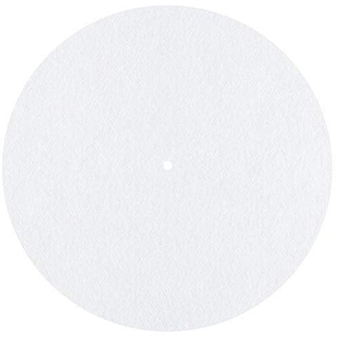 Felt Turntable Platter Mat LP Slip Mat Audiophile 3mm thick Slipmat for LP Vinyl Record (White)
