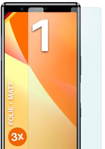 moex FlexProtect matte Schutzfolie für Sony Xperia 1 Displayschutz Folie matt gegen Reflexionen, Anti Reflex Handyfolie mit Sonnenschutz, Kompatibel mit jeder Handyhülle, 3 Stück