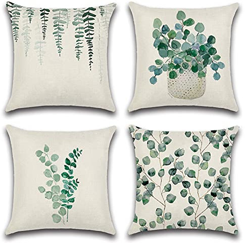 JOTOM wasserdichte Kissenbezüge Dekorativ Wasserfest Kissenhülle Sofa Deko Kissen Kissenbezug für Sofa Zimmer Balkon Terrasse Patio Garten Outdoor Außen (Eukalyptus C)