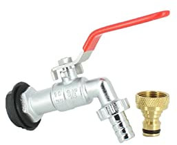 Multicuves - Robinet Laiton chromé 15 mm + Nez 20X27 pour Récupérateur Eau