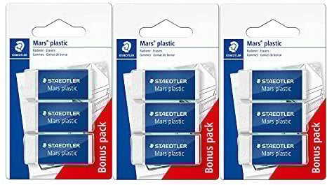STAEDTLER 526 53 ABK3D Radierer Mars plastic mini phtalat- und latexfrei (Radierer 3 Packungen)