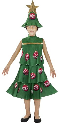 Funidelia | Disfraz de árbol de Navidad para niña Navidad, Árbol - Disfraz para niños y Divertidos Accesorios para Fiestas, Carnaval y Halloween - Talla 3-6 años - Verde