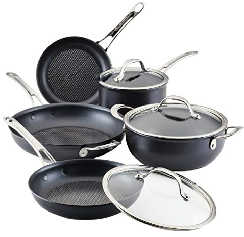 Anolon 14389-TE02 X Kochgeschirr, Töpfe und Pfannen, Aluminium, dunkelgrau