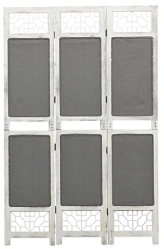 vidaXL Paravent 3-TLG. Raumteiler Trennwand Stellwand Spanische Wand Sichtschutz Umkleide Faltwand Raumtrenner Grau 105x165cm Stoff