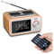 Radio FM Digital Radio Wood Cabinet with Remote Control, Bluetooth, Dual Alarms, AUX-in, USB/U Disk/TF Card Play, Timer Switch, Digital Clock, Perpetual Calendar (Color : Yellow)