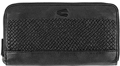 camel active Wave Damen Geldbörse Portemonnaie Reißverschluss RFID Leder Groß Schwarz