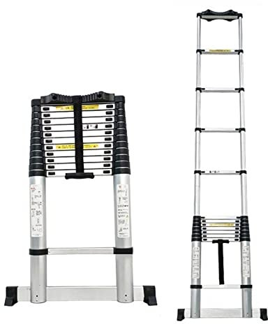 Scala telescopica 8M/ 7M/ 6M/ 5M/ 4M/ 3M/ 2M/ 1M di altezza, scale telescopiche estensibili per attici domestici ed edifici all'aperto, (1,4 m/4,6 piedi)/5,8 m/19 piedi little surprise