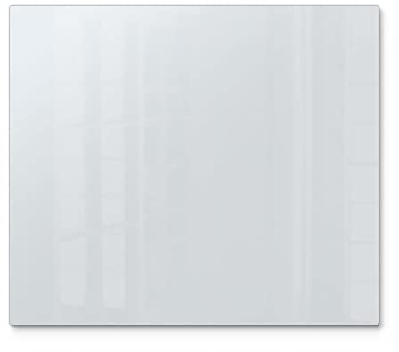 DEQORI Herdabdeckplatte Glas | einteilig 60x52 cm | Unifarben - Hellgrau | Ceranfeld Abdeckplatte für Küche | Herd-Abdeckung universal | Glasplatte & Schneidebrett für Kochplatten