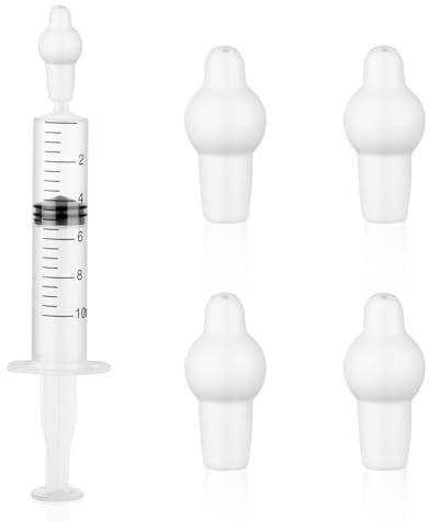 URAQT Cabezal de Jeringa Lavado Nasal Bebe, 4pcs Adaptador Jeringa Nasal Suave de Silicona, Cabezal de Enjuague Nasal Esterilizable para Irrigador Nasal de Alivio Congestión Nasal, Limpieza Nasal