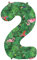 Folat 64152 Luftballon Geburtstag Ziffer Zahl 2 Jungle Vibe Grün 86 cm - Helium Ballon Decoration Geburtstagdeko, Ballon Zahl