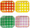 Talking Tables Gingham Plates in Orange, Yellow, Green and Purple - Colourful Paper Tableware for Easter, Birthday Party Food, Picnic, Summer - 12 Pack,18cm x 18cm, Gingplates