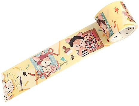 NUOBESTY yellow decor yellow tape panda decor yellow duct tape decorative tapes Blackboard tape Sticky Paper Tape DIY masking tape self made Wall Sticker