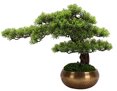 Simulation von Topfpflanzen, Bonsai-Baum, künstliche Pflanze, Thuja, Grünpflanze, Bonsai, geeignet (grün, 40 x 30 cm)
