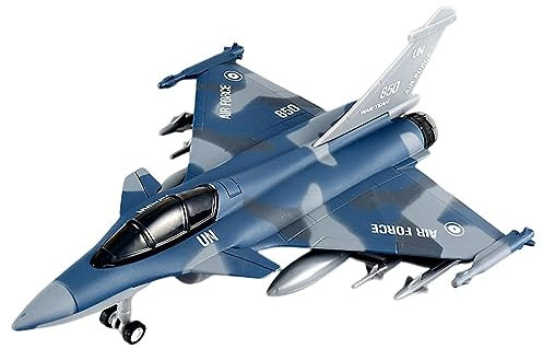 LOVIVER Kampfjet Zurückziehen Spielzeug - Luftfahrt Gedenken Party Supplies, Druckguss Legierung Modell Flugzeug, Blau