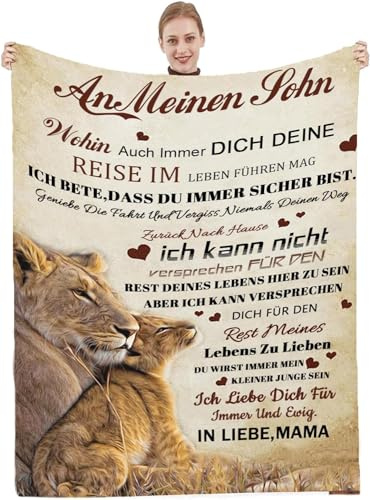 Hsientpe Sohn Geschenke von Mama, Kuscheldecke Geschenk für Sohn, Beste Sohn Geschenke, Mutter Sohn Personalisierte Decke Geschenk, Geburtstagsgeschenk für Meine Sohn, 18 Geburtstag Junge