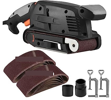 KOZWAY Lijadora de Banda eléctrica de 600 W, lijadora eléctrica de Velocidad Variable, máquina pulidora de carpintería for Madera con 12 Bandas de Lijado (Color : Type1, Size : 0)
