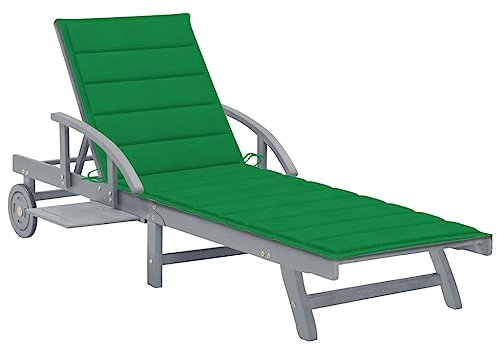 ULUYYUC Freizeitliege Poolliege klappbar Lounge-Set Terrassen-SonnenliegenSonnenliege mit Auflage Akazie Massivholzgeeignet für Pools, Strände, Decks