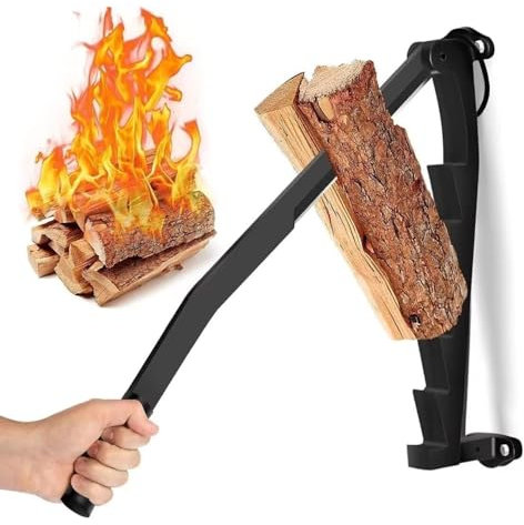 TQQEPOOL Wandmontierte Holzspalter,Tragbare Holzspalter,Hebel Stil Schneiden Design Holzspalter Für Camping,Grillen,Outdoor-Versammlungen,Etc