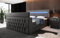Boxspringbett Sonino 180x200 Doppelbett Polsterbett Bett mit TV Lift, RGB-Beleuchtung und Stauraum | Bezug: Polyester | Farbe: Grau | Härtegrad: H4 (100kg+)