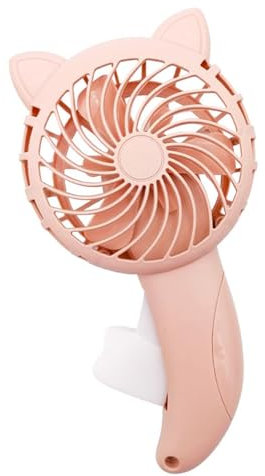 Cute Cartoon Cat Ear Hand Press Fan, Portable & Lightweight Cooling Fan for Travel, Outdoor Activities, Compact & Practical Ideal for Daily Life & Outdoor Use (Pink)