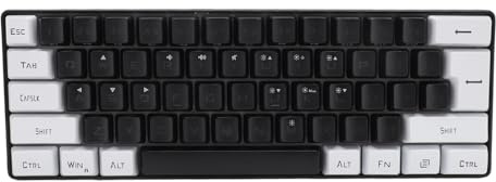 VBESTLIFE Kompakte Gaming-Tastatur mit 61 Tasten, RGB-Hintergrundbeleuchtung, Ergonomische, wasserdichte -Tastatur für PC-Gamer, USB-Kabel, AntiGhosting, 7 Lichtfarben, Geeignet für