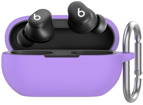 AhaStyle Custodia in Silicone per Beats Solo Buds (2024) [Moschettone in Metallo Aggiunto] Custodia Antiurto Completa di pelle Protettiva Compatibile con gli Auricolari Wireless Beats Solo Buds 2024
