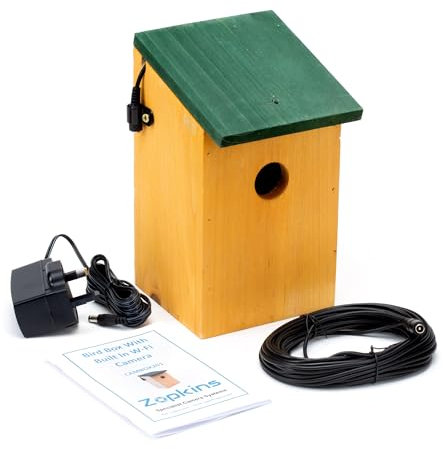 Zopkins Bird Box With Built In Smart Colour Wi-Fi Camera. View In App On Phone/Tablet. Simple To Setup