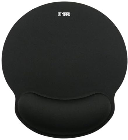 Uineer Handgelenk-Mauspad, Silikon, rutschfest, für Computer, Büro, einfache Leder-Mauspads (Schwarz)