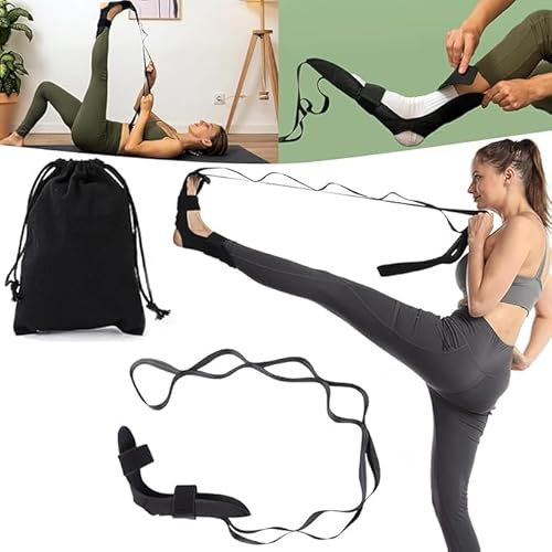 FlexStrap - Stretching Strap,Out Best VivoFlex Strap, FlexStrap Stretching Yoga Strap,Flex Strap Stretching Strap for Lower Back Pain and Hip, Flex Strap Stretching,Improving Flexibility (Black)