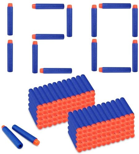 Chiluxendo 120 Stück Pfeile, Munition, Gun Munition, Gun Pfeile, Soft Darts Pfeile Refill Bullets, Soft Bullet Gun Patronen, Schaumstoff Munition, Refill Bullets für Draußen und Familie,Toy Gun Drauße
