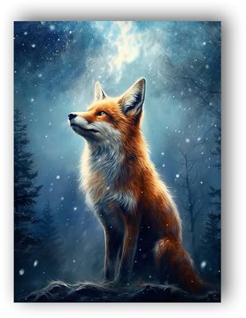 Hoobee 5D DIY Diamond Painting Fuchs, Diamond Painting Bilder Tier, Diamond Painting Erwachsene, Vollbohrer Stickerei Kreuzstich Kunst Handwerk für Zuhause Wanddekoration 30x40cm-16