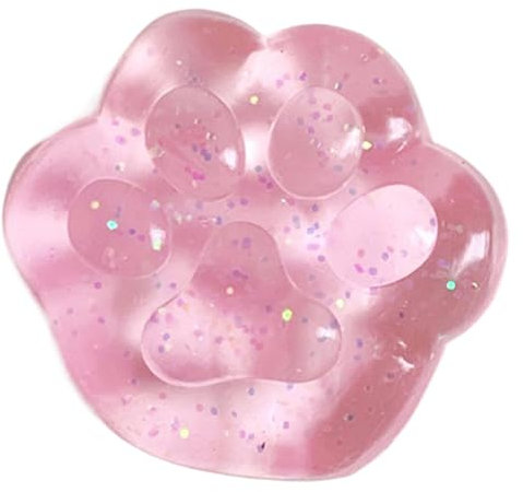 zwxqe Paw Squeeze Toys, Cat Paw, Stress Relief Desktop Ornament Plaything, Cute and Fun Sequins Pinching Plaything, 1.57x1.57 Inches Elastic Squeeze Toys for Kids and Adults